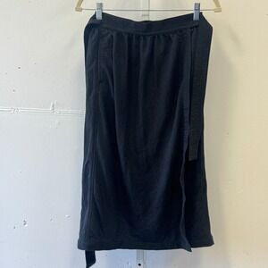 Uniqlo U Christophe Lemaire Black Wrap Midi Skirt Side Tie Minimalist Sz 0 XS